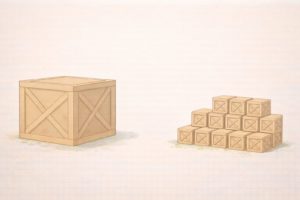 トンとkgの関係を箱のまとまりで直感的に示す挿絵