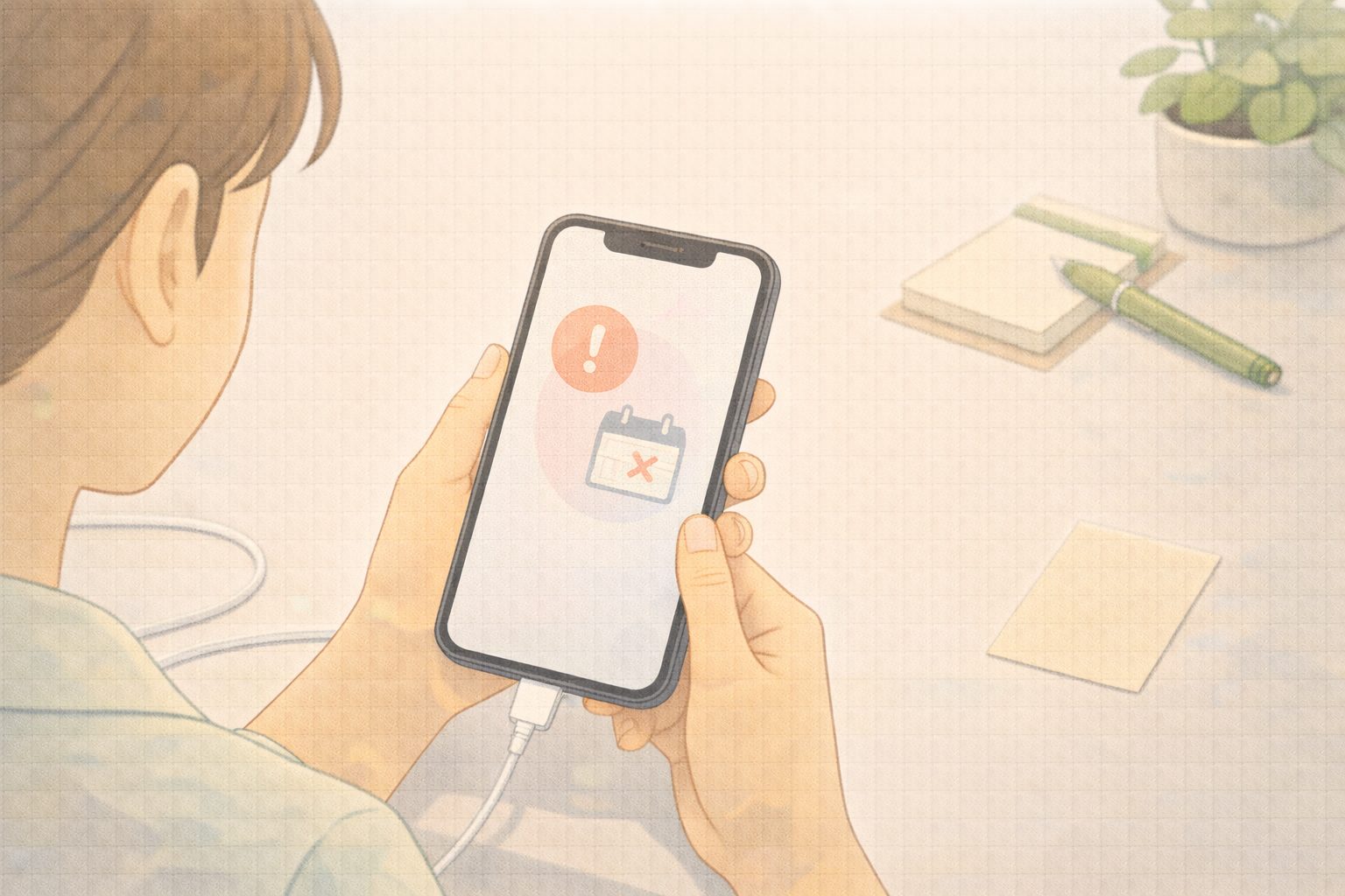 Apple ID作成で生年月日エラーが出て困っている場面をイメージしたイラスト