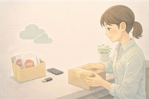 クリックポストのラベルをPDF保存してトラブルを予防する準備のイラスト