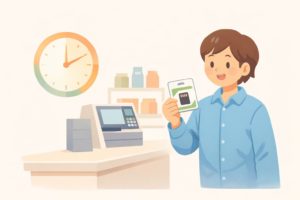 すぐ買える便利さを表すコンビニ購入のメリットイメージ