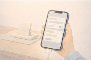 スタンバイモードを設定で確認してオンにするイメージ