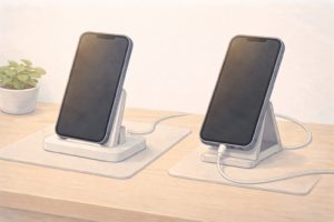 スタンバイを安定させる充電スタンドとケーブル環境のイメージ