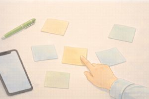 グループ名の候補を出して選んでいる様子のイメージ