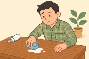 机に付いた修正液の落とし方