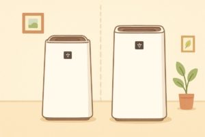 KC-40TH7-WとKC-50TH7を比較するイラスト