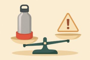 メリットとデメリットを天秤にかけているイメージのイラスト