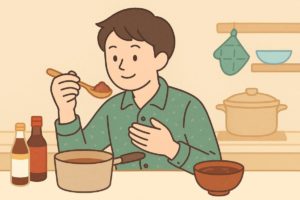 失敗しない赤味噌代用のコツを示すイメージイラスト