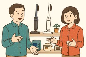 PV-BL50MとPV-BL50Kの掃除機を説明するイメージイラスト