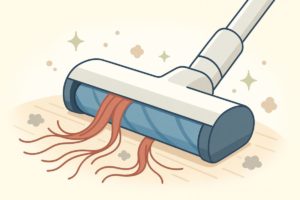 掃除機のヘッドとブラシ構造を説明するイメージイラスト