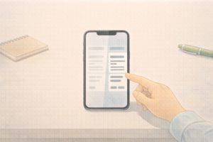 iPhone全体はフォントの種類変更ではなく、文字サイズや太字で見え方を調整するイメージ