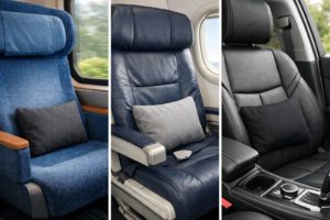 移動手段ごとに使われる腰痛クッションのイメージ