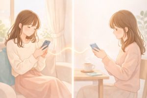 やさしいメッセージで心がつながるイメージイラスト