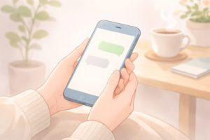 短くやさしい体調気遣いメッセージを送るイメージ